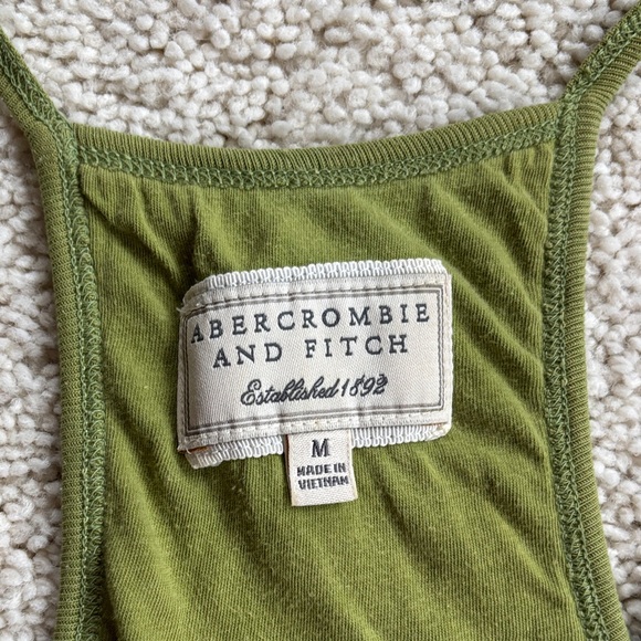 Vintage Abercrombie & Fitch Olive Camisole with Lace Detail - Picture 2 of 7